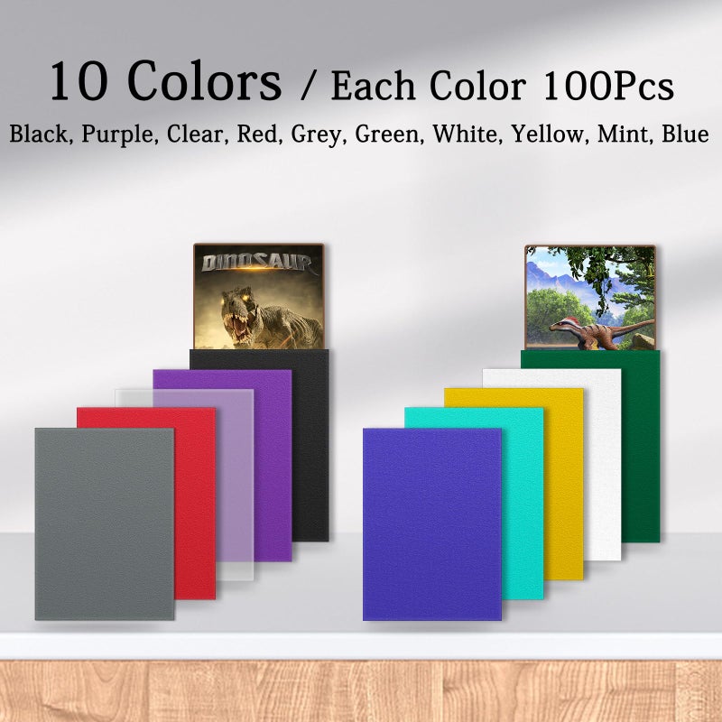 Kitoyz 1000Pcs Trading Card Sleeves, 10 Colors Top Loading Sleeves for Standard Cards 2.5"" X 3.5"", Card Protector for Baseball Card,Sports Cards,Game Card,Business Cards - Image 2